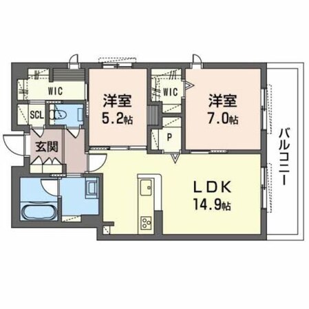 高井田中央駅 徒歩9分 2階の物件間取画像